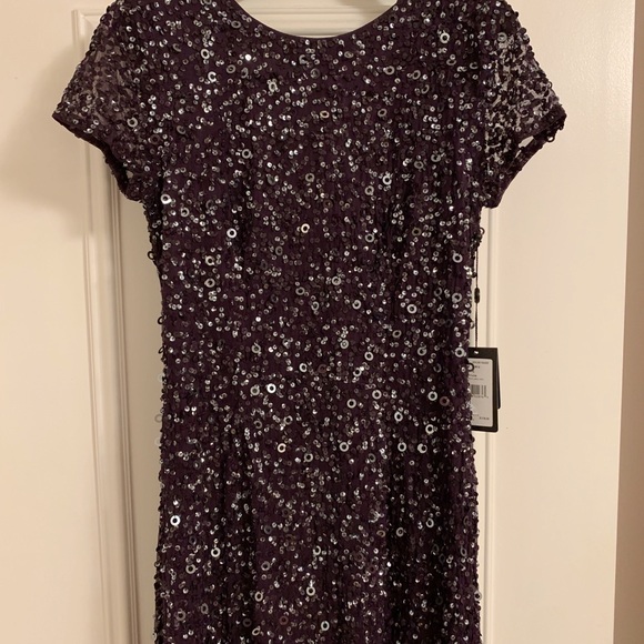 Adrianna Papell Purple Sequin Gown - Picture 7 of 8